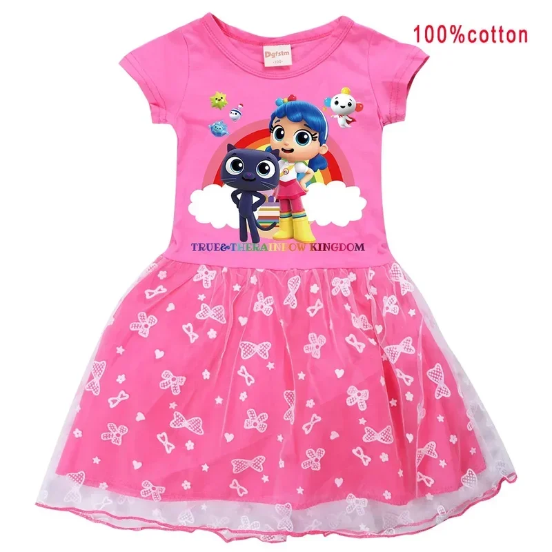 SN60 True and The Rainbow Kingdom Clothes for Baby Girls Summer Short Sleeve Dresses Kids Cartoon Dress Children Cartoon Part1&2