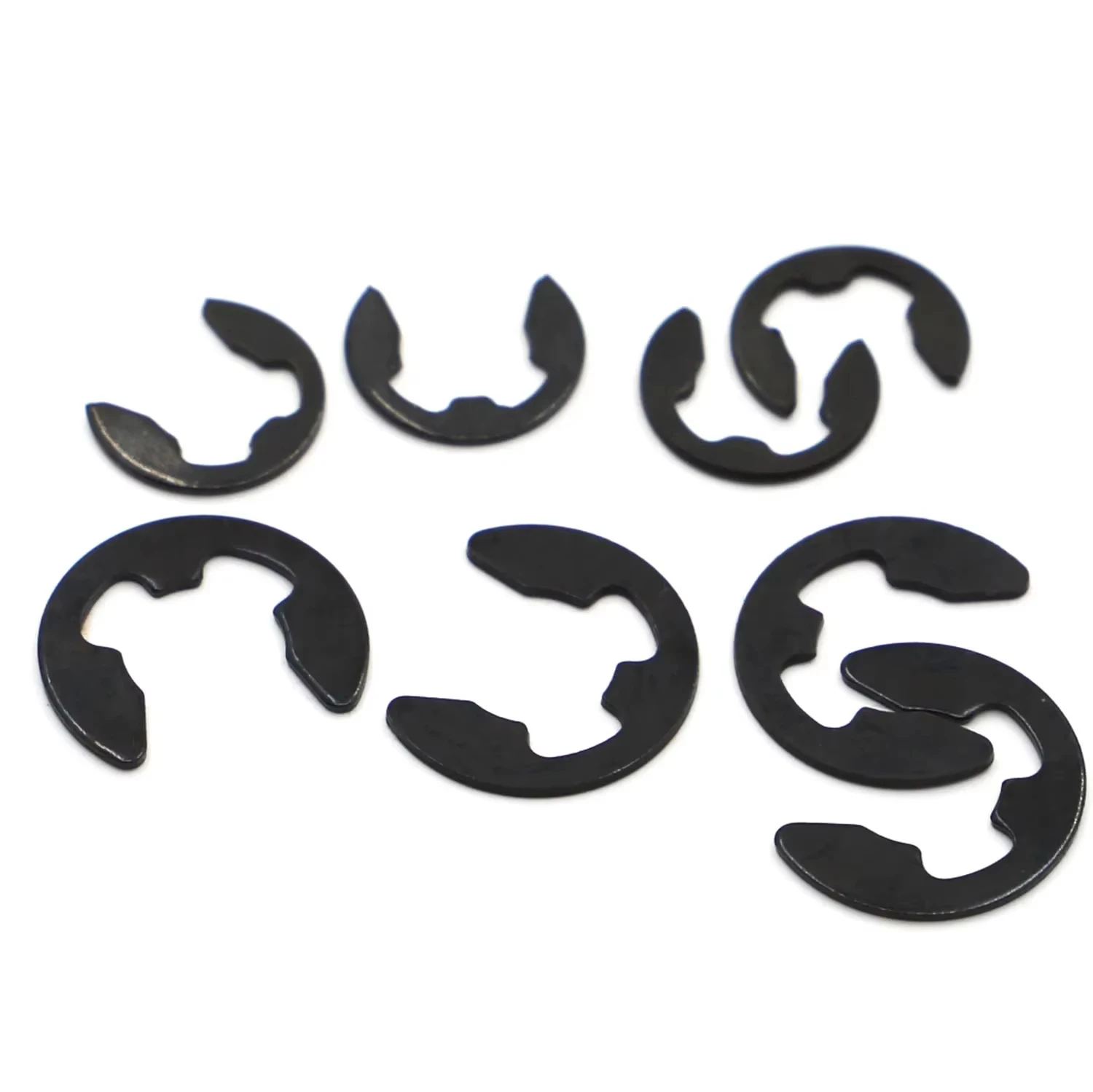 10-100pcs Black 65mn Steel E Clip Circlip Retaining Ring Washer for Shaft Fastener M1.2-M24