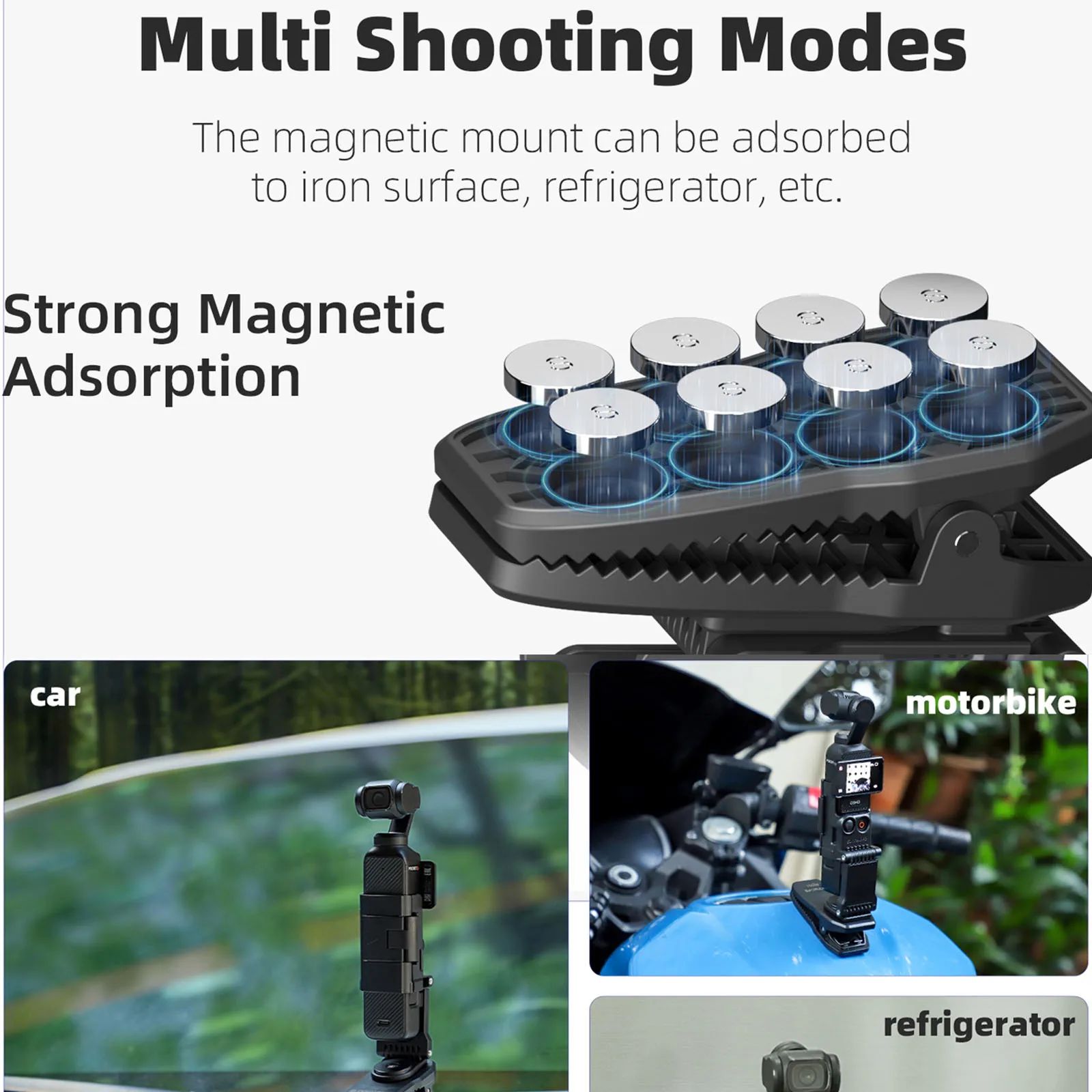 مشبك ظهر دوار 360 درجة لجيب OSMO 3 قابل للتمدد وقابل للطي كاميرا شفط مغناطيسية حامل تثبيت للجيب 3