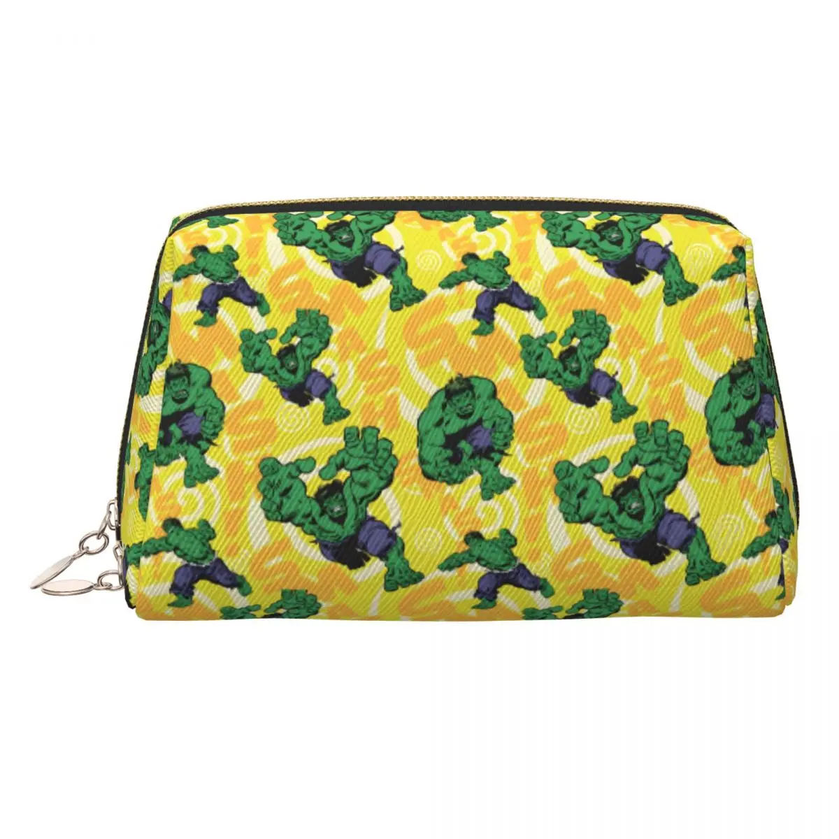 

Custom Hulk The Incredible Glow Travel Cosmetic Bag for Women Toiletry Makeup Organizer Ladies Beauty Storage Dopp Kit