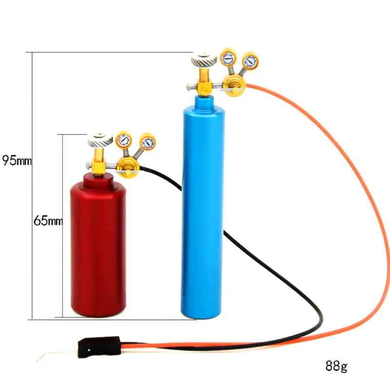 2pcs Aluminum Alloy Oxygen Acetylene Bottle For 1/10 RC Crawler 1/14 Tamiya RC Truck TRX4 G500 TRX6 G63 Scania Axial SCX10 Y007