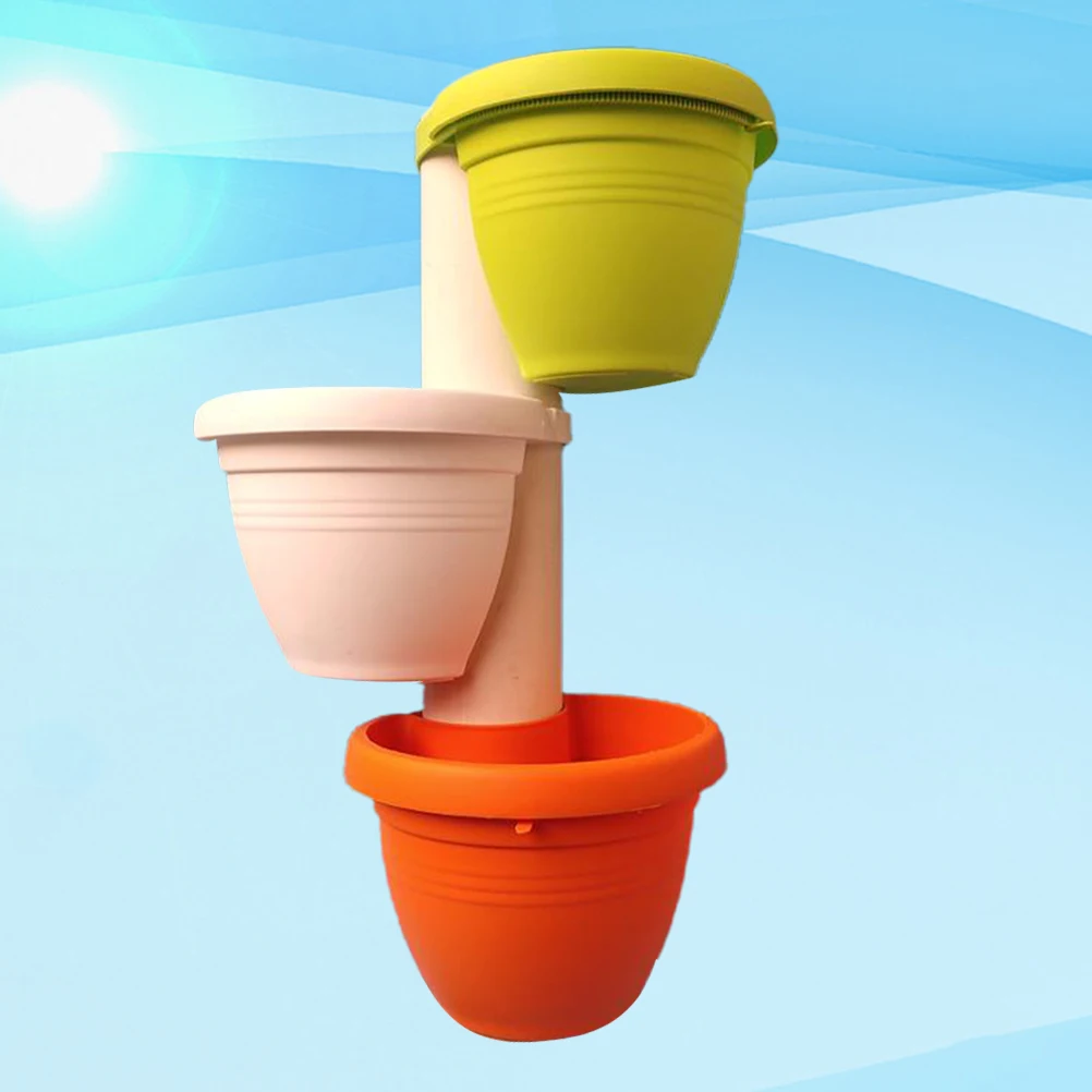 

3 pcs Pipe Style Flower Pots Durable Hanging Flowerpot For Balcony Kitchen Decor Indoor Outdoor Use Plant Pot With