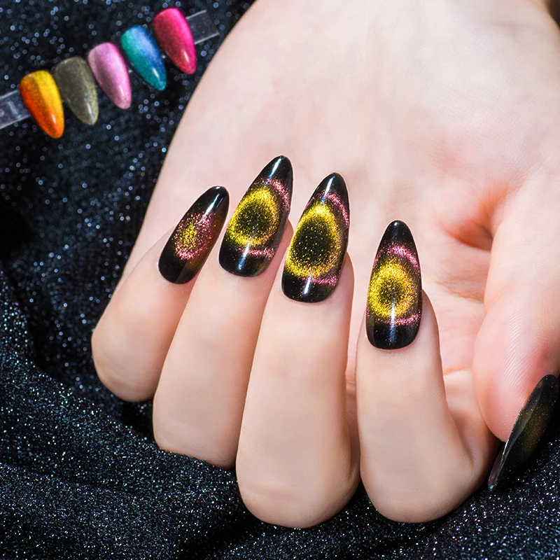 Mtssii 7ml Cat Eye Nail Gel Polish 9D Shiny Magnetic Gel Polish Galaxy Effect Nail Gel Soak Off Manicure Varnish Need Black Gel