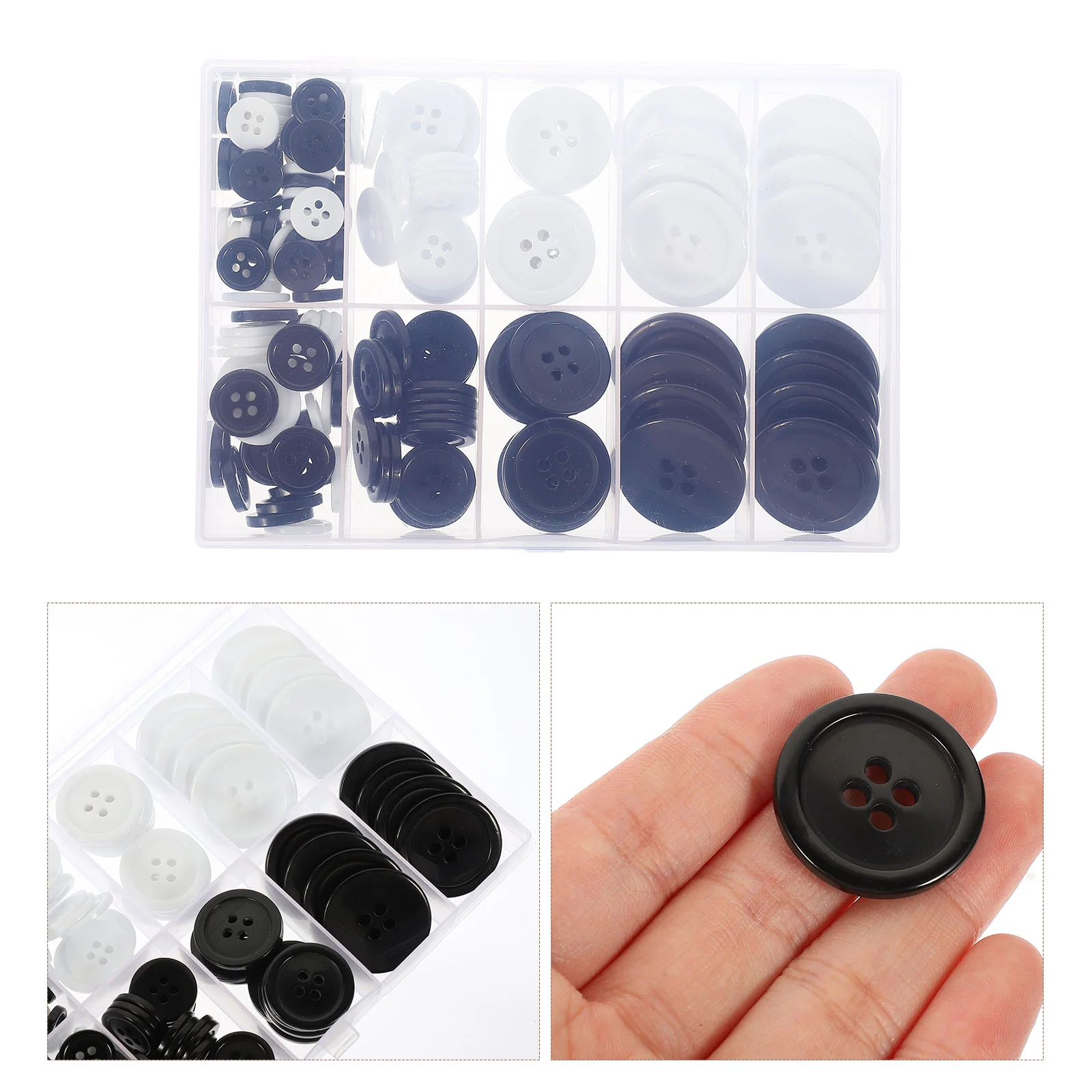 160 Pcs Round 4 Eye Buttons Sweater Four Hole Suit Sewing Replaceable Knitting Coat Resin Thick