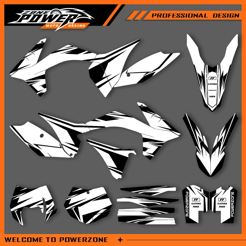 

POWERZONE Motocross Team Graphics Background Sticker Decal Kits For KTM 2012 2013 EXC EXC-F 2011 2012 SXF SXCustomized Number 09