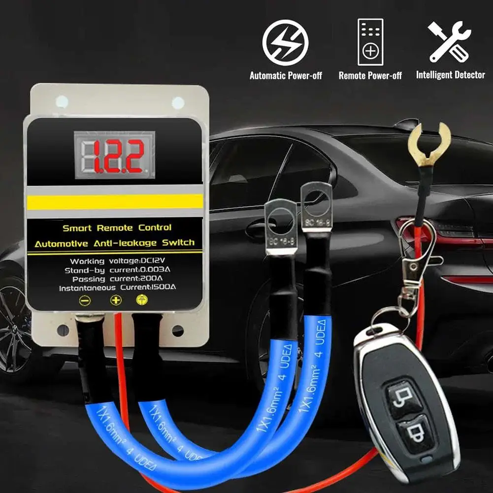 

12v Car Battery Cutoff Switch Wireless Remote Control Relay With Led Display Leakage For K6u3