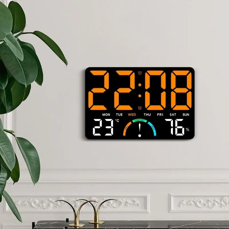 

Wall Desk Digital Hygrometer Thermometers Weather Stations with LED And Temperature Trend Alert Y5GB