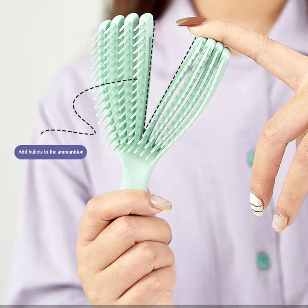 Portable Hair Comb Elastic Hollow Massage Fluffy Comb Pure Anti-static Color Massage Comb Non-knotting Home Flexible R5B6