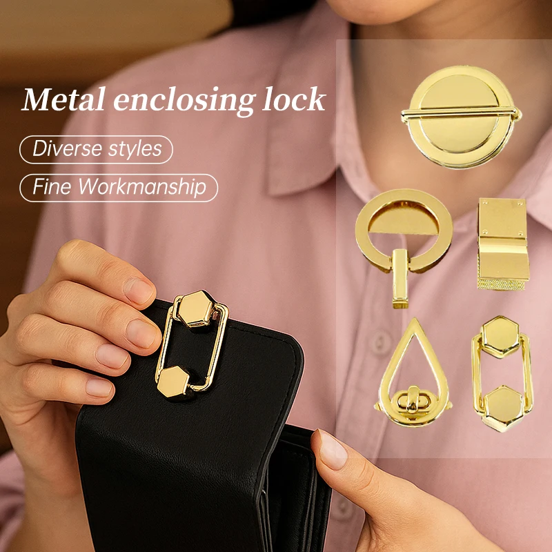 

1/2Pcs Gold Metal Turn Twist Lock Buckles Handbag Wallet Decor Snap Clips Clasp Replace Closure Latch Buckle DIY Bag Accessories