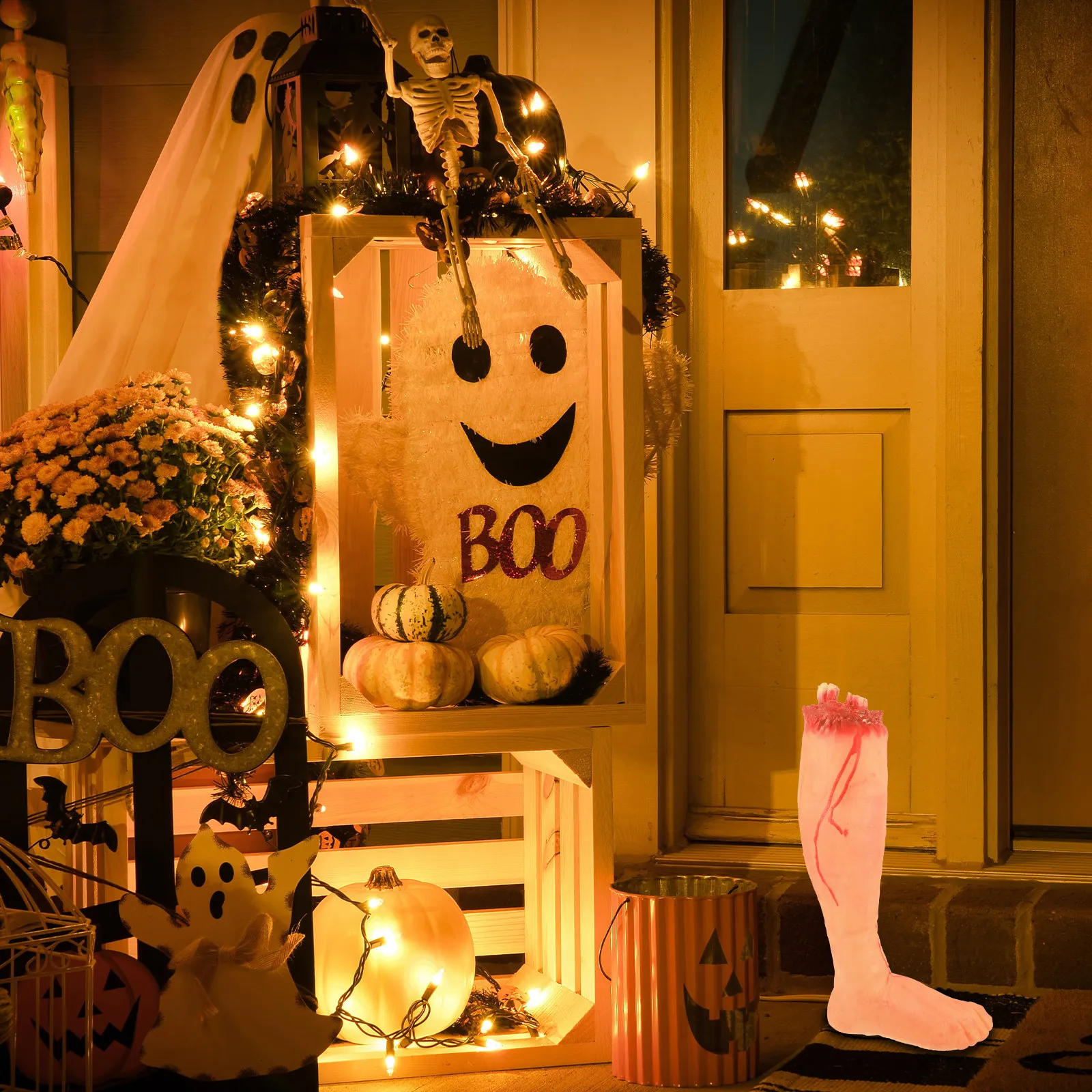 

1 Piece Realistic Broken Foot Prop Horror Rubber Leg for Halloween Party Masquerade Carnival Costume Game Prank