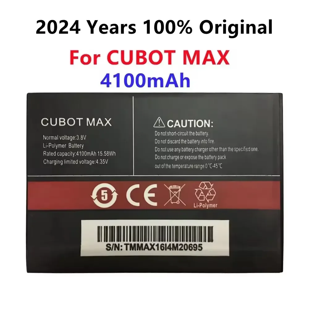 2024 years  100% Original CUBOT MAX Battery 4100mAh Replacement backup battery For CUBOT MAX Cell Phone Batteries Fast Shipping