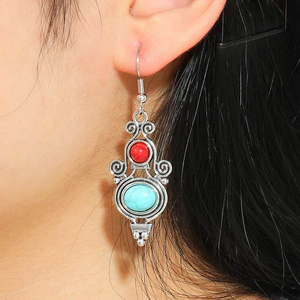 24 Pairs Boho Dangle Earrings for Women Favors Vintage Style Multi-element Stud Earrings Geometric Statement Jewelry Daily Wear