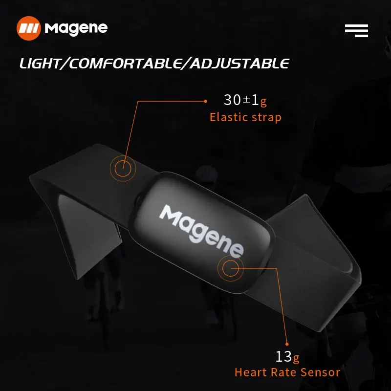 Magene H64 Heart Rate Sensor Dual Mode ANT Bluetooth With Chest Strap Cycling Computer Bike forWahoo Garmin Sports Monitor