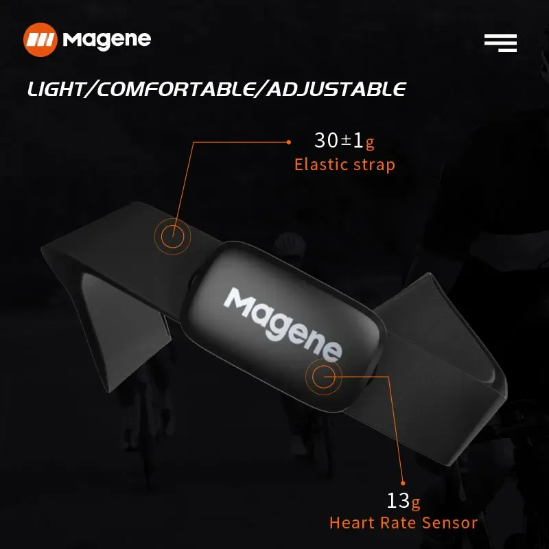 Magene H64 Heart Rate Sensor Dual Mode ANT Bluetooth With Chest Strap Cycling Computer Bike forWahoo Garmin Sports Monitor - Detail Angle #02