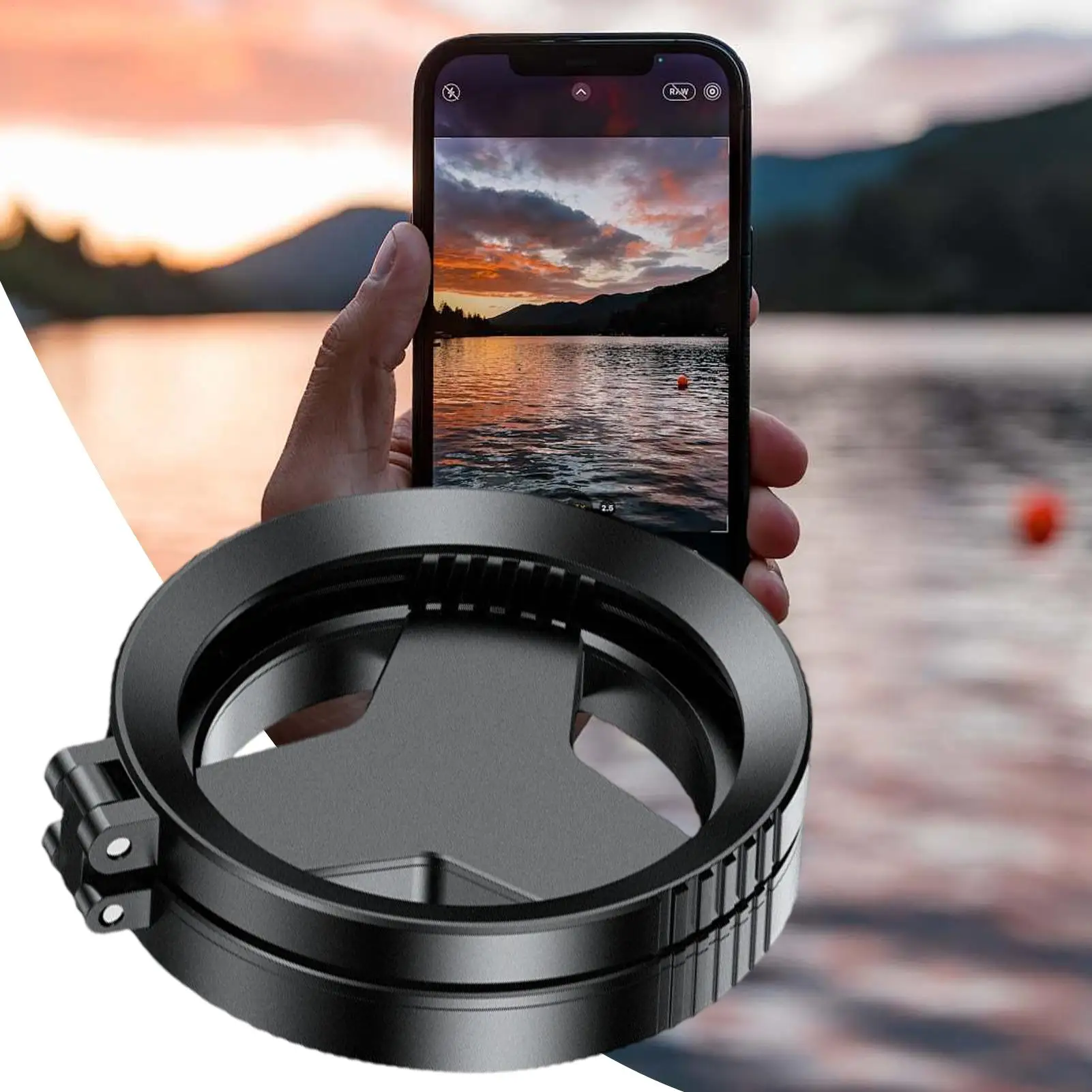 2-in-1 Magnetic CPL Starlight Filter Lens 52mm Phone Lens Filter Adapter Bracket Double-sided Extendable Polarizing Filter Ring