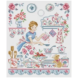 Modelli di cucina della mamma contati punto croce 11CT 14CT 16CT 18CT kit punto croce ricamo ricamo set decorazioni per la casa artigianato