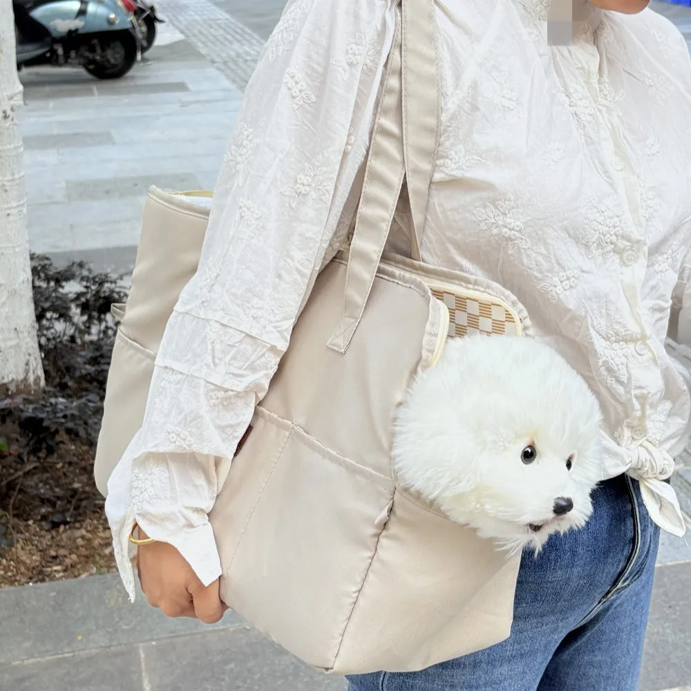 Pet Cage Crossbody Breathable Cat And Dog Carrier Travel Handbag Shoulder Bag Mesh Carrying Supplies