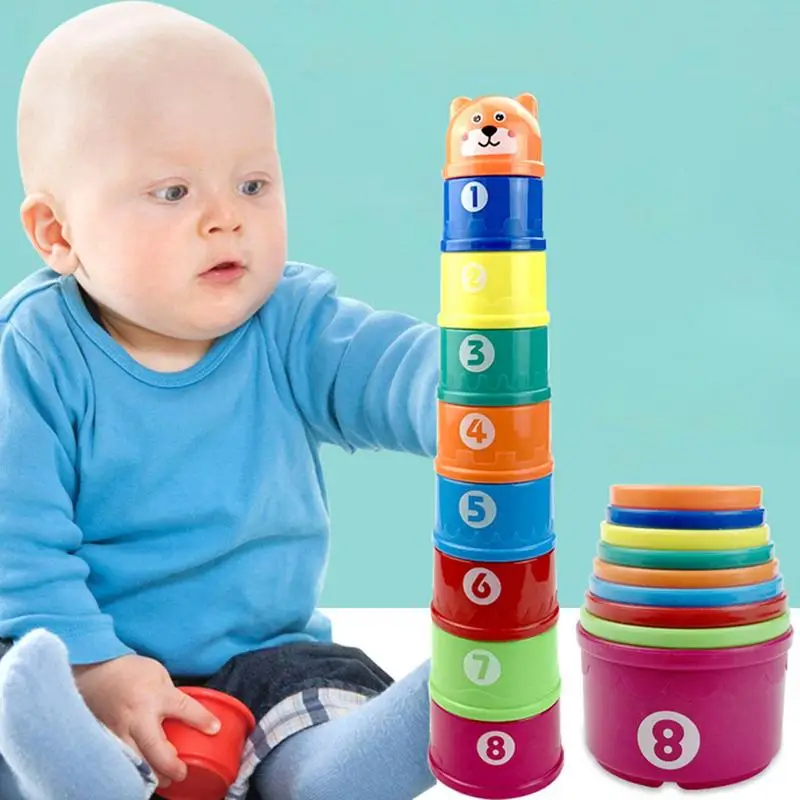 Baby Building Cup zabawki stos zestaw kubków budowanie gry zabawka z wieżowych kubków dla niemowląt zabawki edukacyjne dla dzieci dziewcząt chłopców