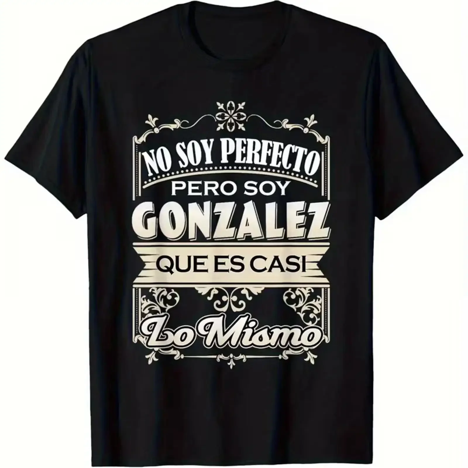 Men'S Breathable Black T Shirt Gonzalez Surname Design Comfortable s vintage Washed Soft Slightly Stylish streetwear Casual