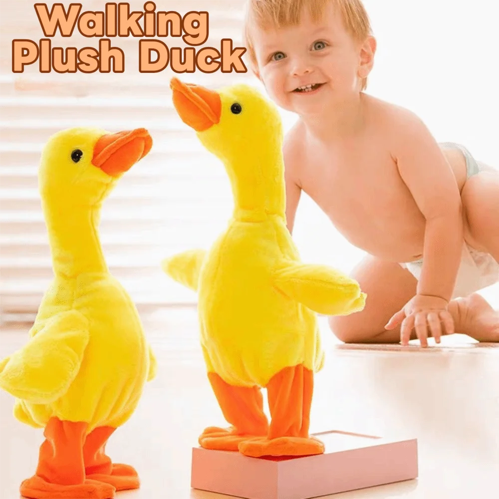 138 pato parlante musical, juguete eléctrico multifuncional para caminar, pato de peluche suave, pato educativo que canta, juguete para bebé