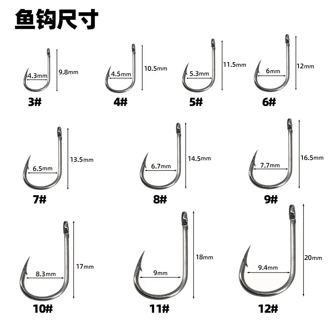 400PCS Fishing Hooks Set PremiumHigh Carbon Steel Barbed FishHooks for Saltwater Freshwater Fishing Gear Fishing Accessories