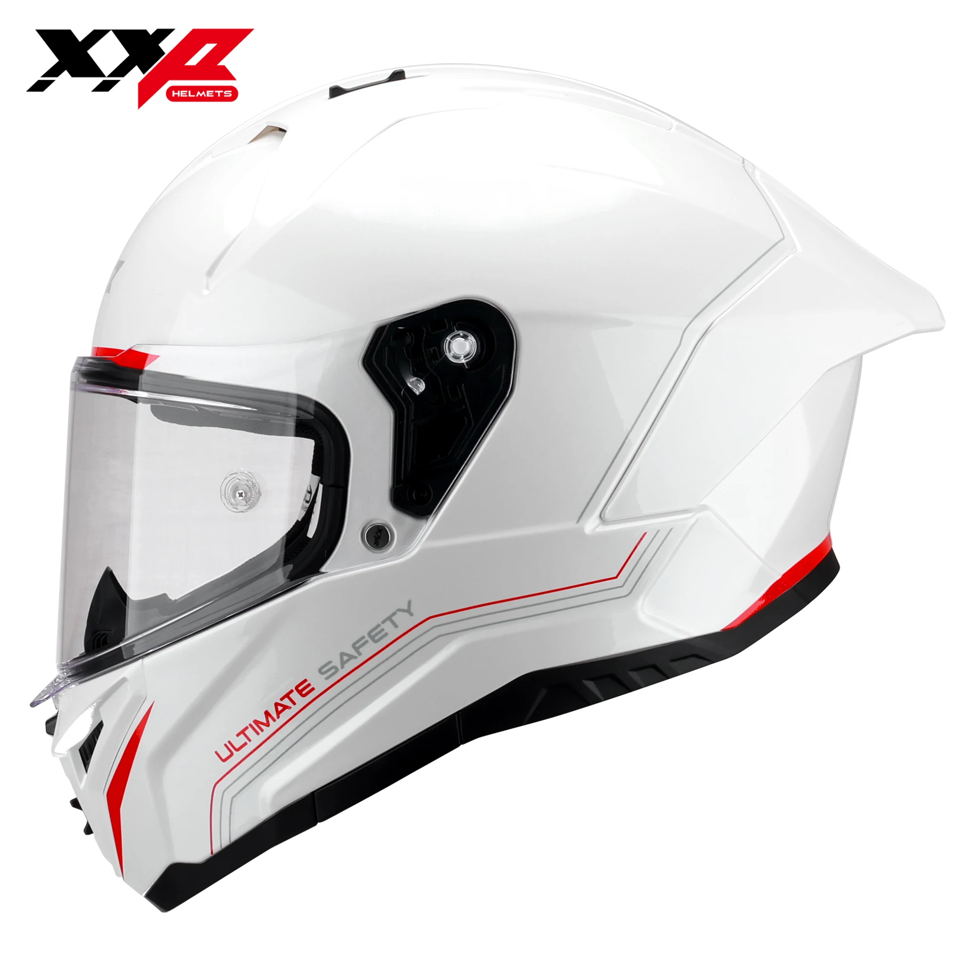 Motorcycle Helmet Dot Certified Matt Full Face Solid Gloss White Xxp Vindicator Big Spoiler Motocross Helmets Clear Visor S-2Xl