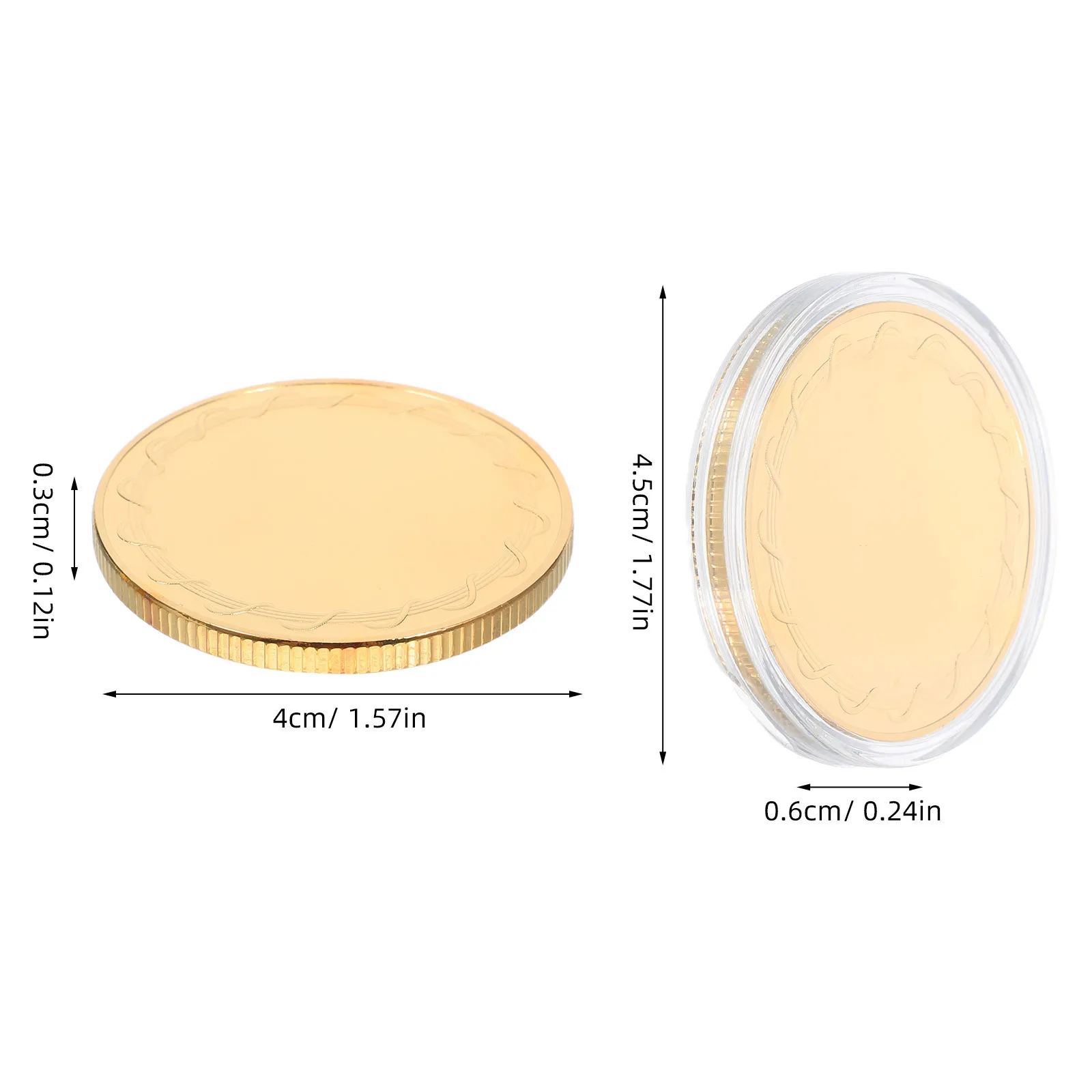 6Pcs Blank Challenge Polished Tone Engraving Ready Uv Printing Base DIY Travel Birthday Collection Gift