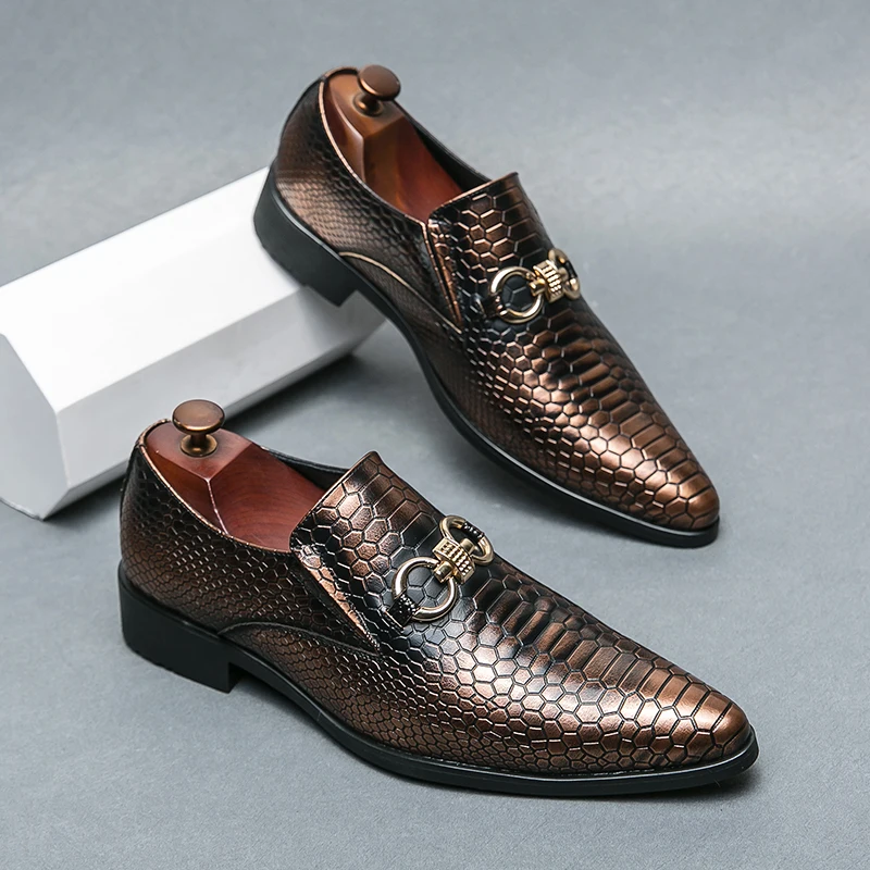 Size 38-46 Classic Men loafers PU Black Brown Men One Step Comfortable Fashion Leather Shoes Men Business Gentleman Social Shoes