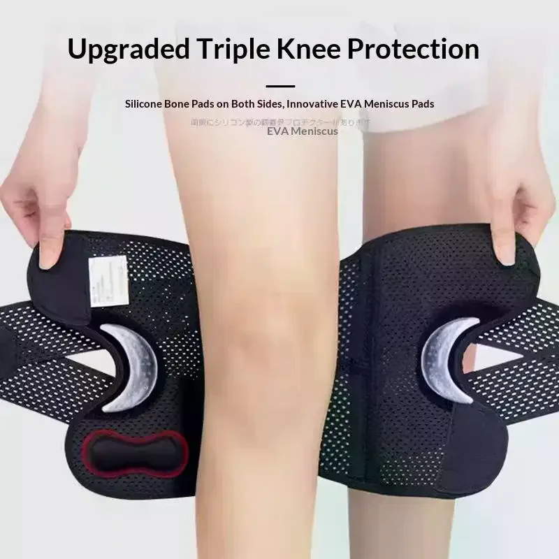Knee Brace For Knee Pain Compression Support With Side Stabilizer Adjustable Wrap Open Patella Meniscus Protection