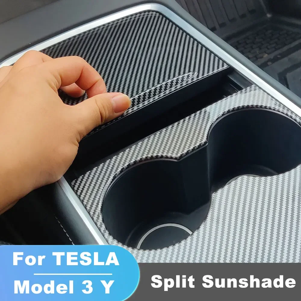 ل تسلا نموذج 3 Y 21-23 سيارة التحكم المركزي ألياف الكربون ABS لوحة ملصقات واقية التصحيح