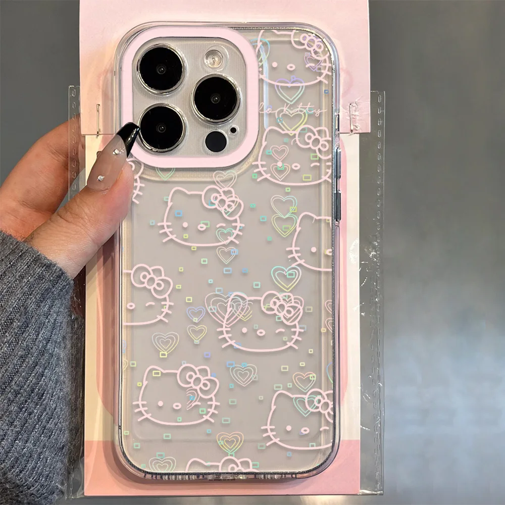 Casing ponsel kartun Hellokitty, pelindung transparan 5G untuk Oppo A3 A9 A5 A16 A53 A55 A60 A72 A76 A78 A92 A92S A74 A97 A98 Pro