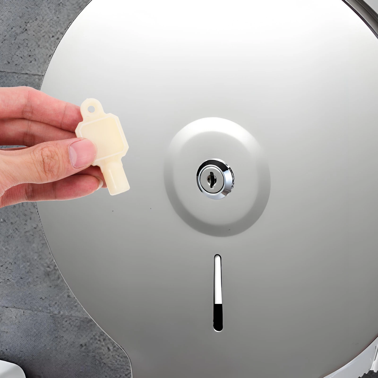 

Tissue Box Key Toilet Paper Holder Soap Dispenser Unlock Plastic Keys Tool Latch Replacement Tissue Dispenser Key Large Disc