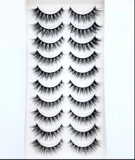 500/1000 Pairs Full 10 Pairs 3D Mink Hair False Eyelashes Soft Natural Thick Long Eye Lashes Wispy Makeup Beauty Extension Tools