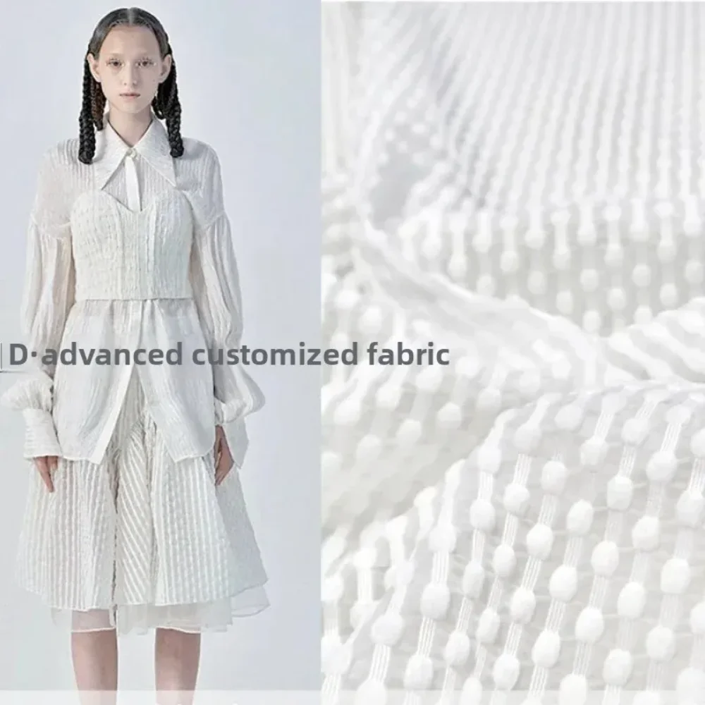 

Брендовая жаккардовая ткань из органзы в горошек, окрашенная в пряжу, весна-лето, тонкая для платья, модная ткань, ткань на метр, шитье своими руками