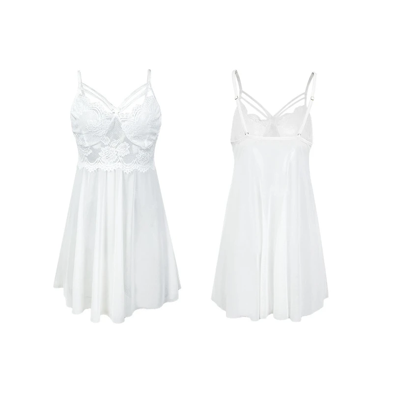 섹시한 란제리, 섹시한 캐미솔, 레이스, 순수한 욕망, 유혹적인 잠옷, 속이 비치는 투명 메쉬 나이트가운