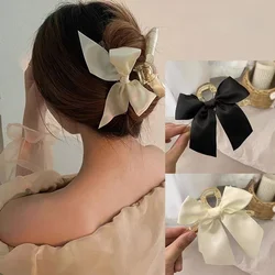 Korean Big Bow Hair Claw Clips For Women Hairpins Elegant Ribbon Bowknot Clamps Crab Barrettes Girls Shark Clip Hair Accessories