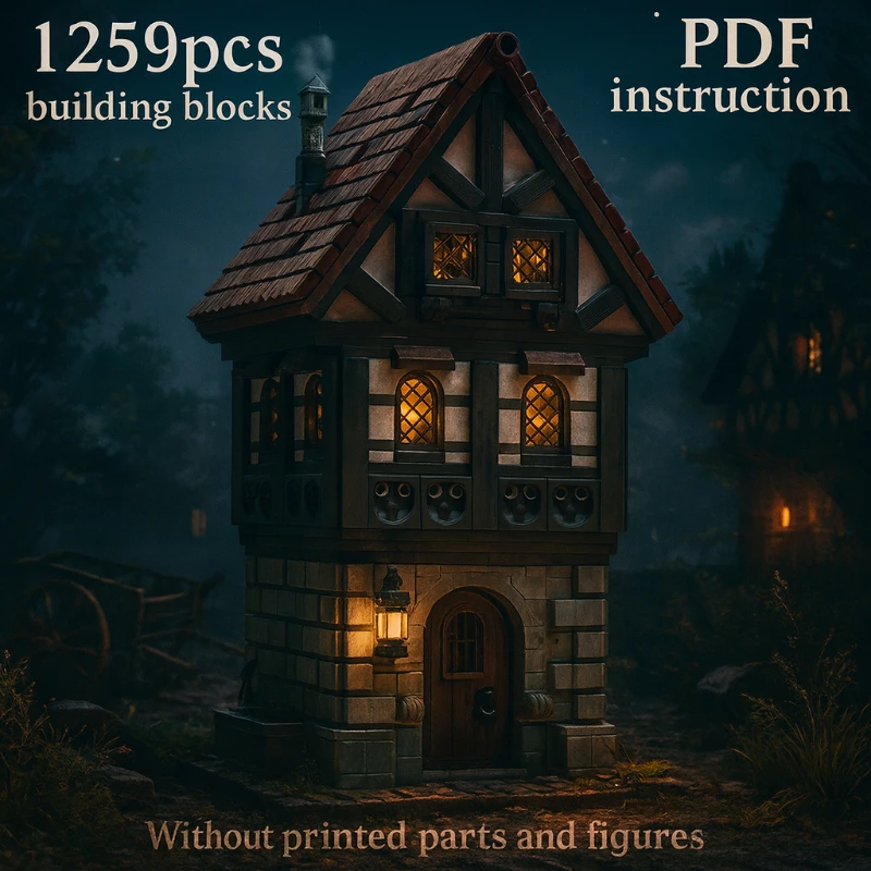 

Medieval Townhouse Building Blocks Set DIY Assembly Bricks Modular Architecture Model Educational Toys Gift Collection