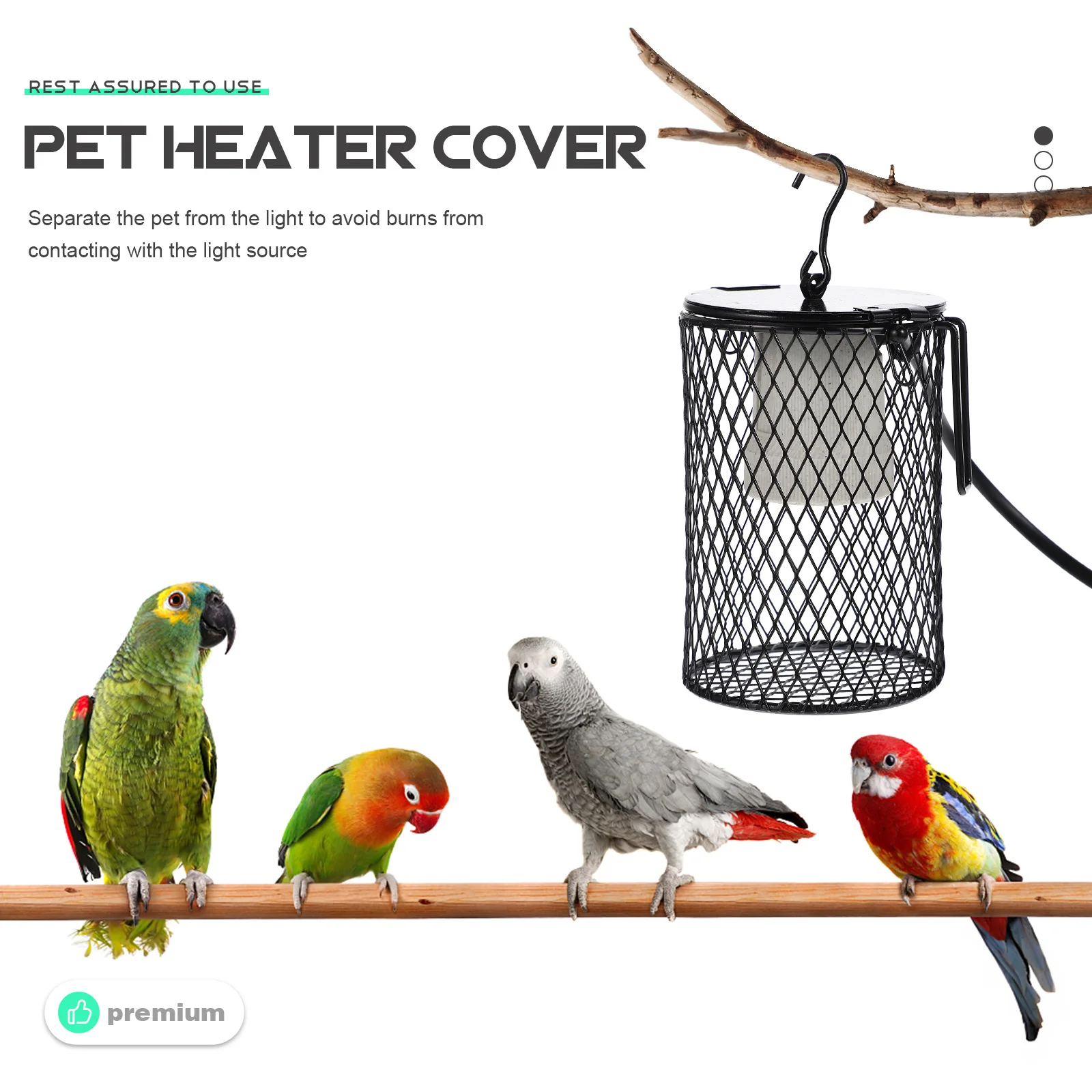 الزواحف مصباح تدفئة غطاء شبكي مع الاتحاد الأوروبي التوصيل عالية الجودة المعادن الحفاظ على الحرارة غطاء خفيف ل موئل الزواحف التلقائي #3