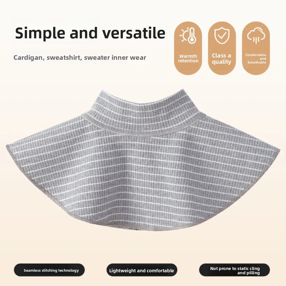 New Stripe Shawl Warm Detachable High Collar Tube Scarf Autumn Winter