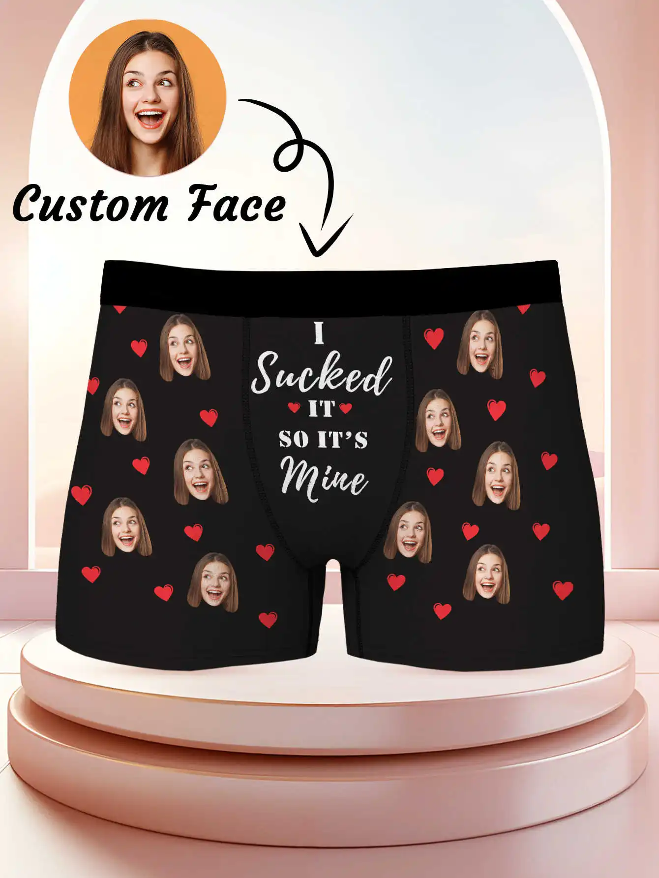 Custom Photo Mens Boxer Briefs Personalized Face Underwear Funny Gift for Boyfriend Husband Anniversary Birthday Valentines