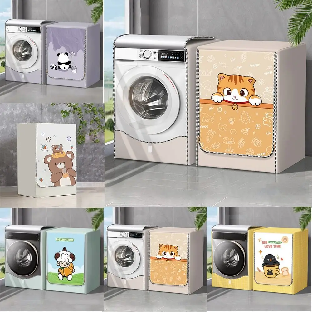 

Oxford Cloth Front Load Washing Machine Cover Sunscreen 4-7.5kg Cover Dustproof Covers Heavy Duty Waterproof Washer Dryer Cover