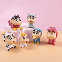 6Pcs/Set Crayon Shin Chan Action Figure Cartoon Japanese Kawaii Figurines Collectibles Movie Peripheral Toy Gifts for Children