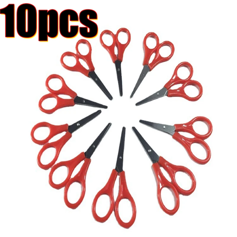 10pcs Small Scissors For Sewing Nails Nose Hair Trimming Accessories Student Safety Hand Scissors Office And Study Supplies