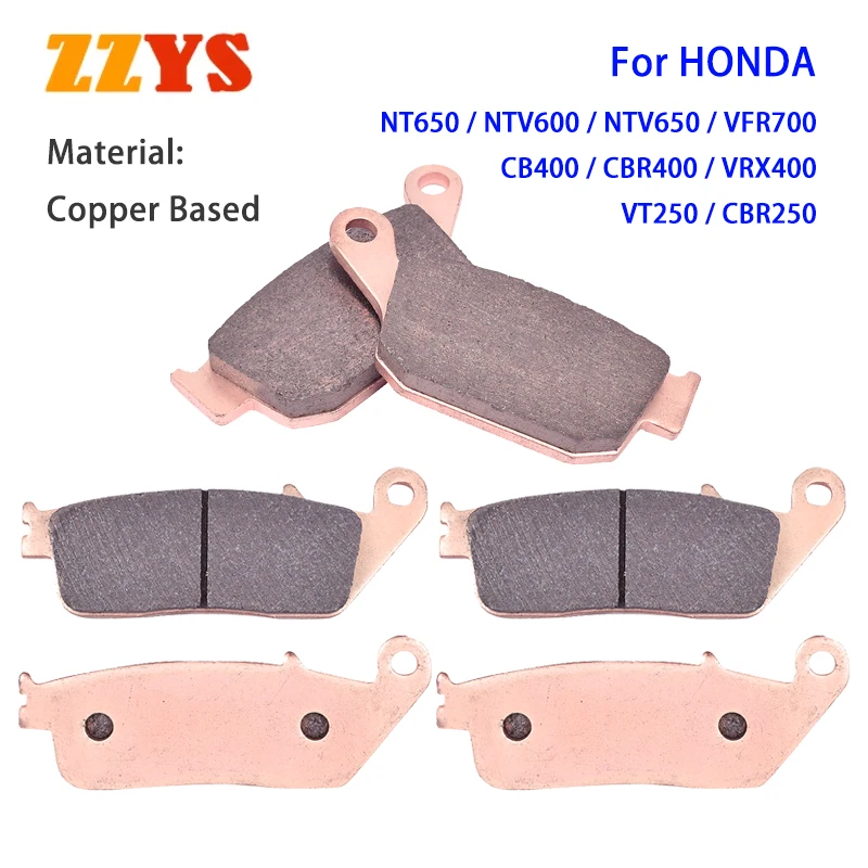 Motorcycle Front Rear Brake Pads For HONDA CB400 CBR400 CBR250 NTV600 NTV650 NT650 VFR700 CB/CBR/NTV/NT/VFR 250 400 600 650 700
