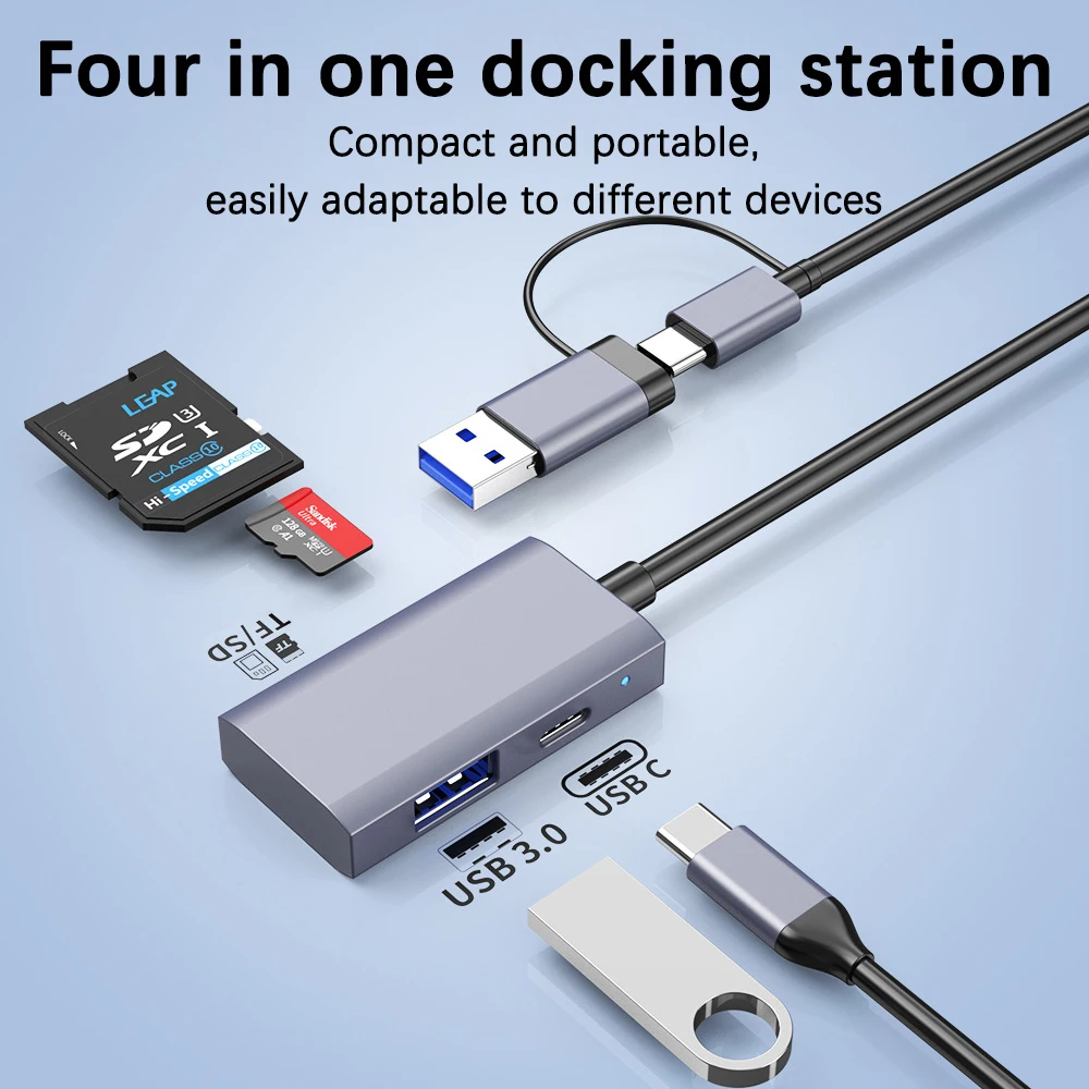 

UTHAI TF24 Laptop Accessories Type-C to USB 3.0 HUB SD TF Computer Phone OTG Multi functional High speed Card Reader