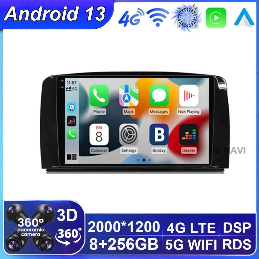 

Android 13 Car Rodio For Mercedes Benz R Class R300 R350 R280 R320 R500 W251 2007-2011 Carplay Auto Multimedia Video Player GPS