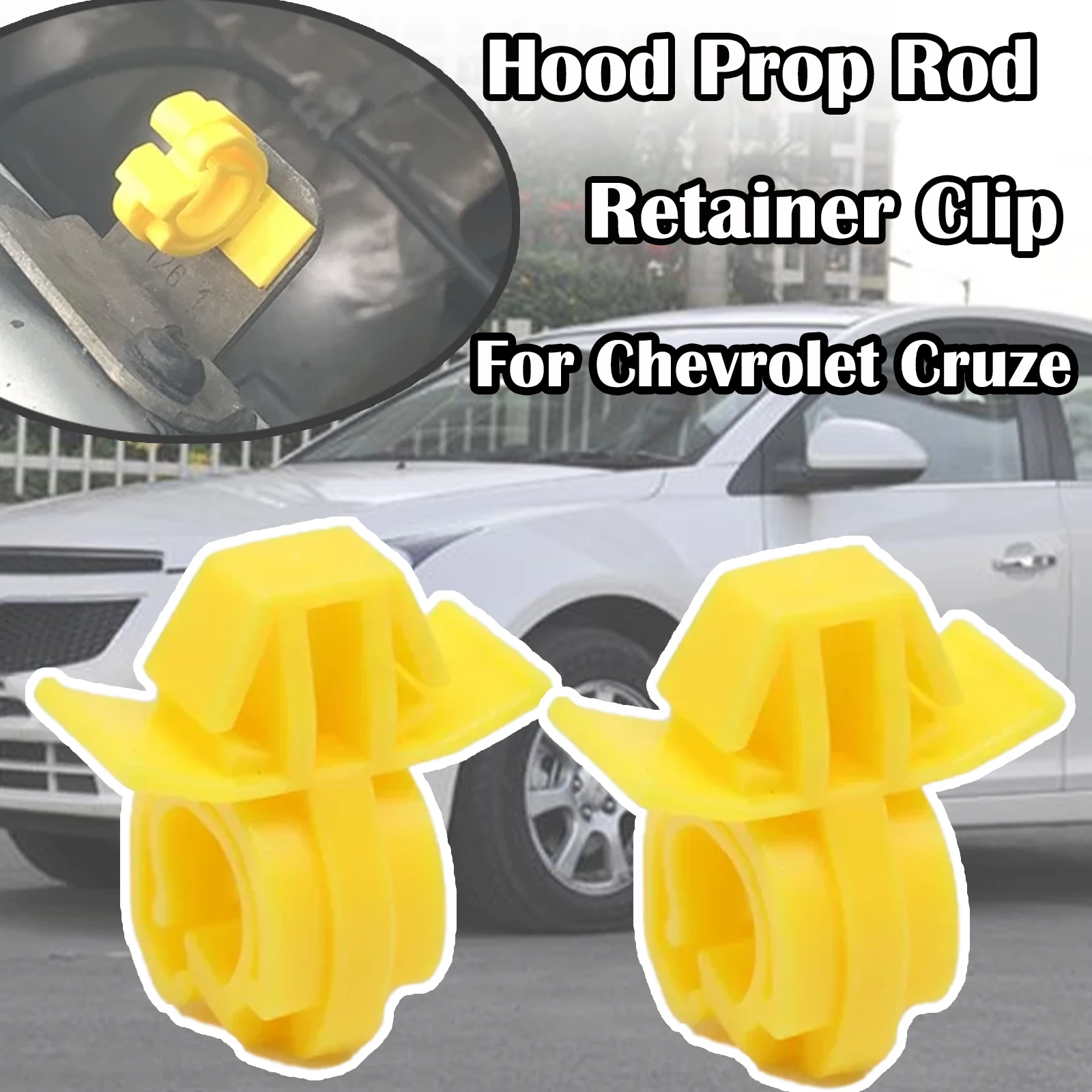 

2X Clamp Hood Strut Prop Rod Retainer Bonnet Cable Lock Stay Clip Fixing Holder Stopper Rivet Fastener For Chevrolet Cruze 2016