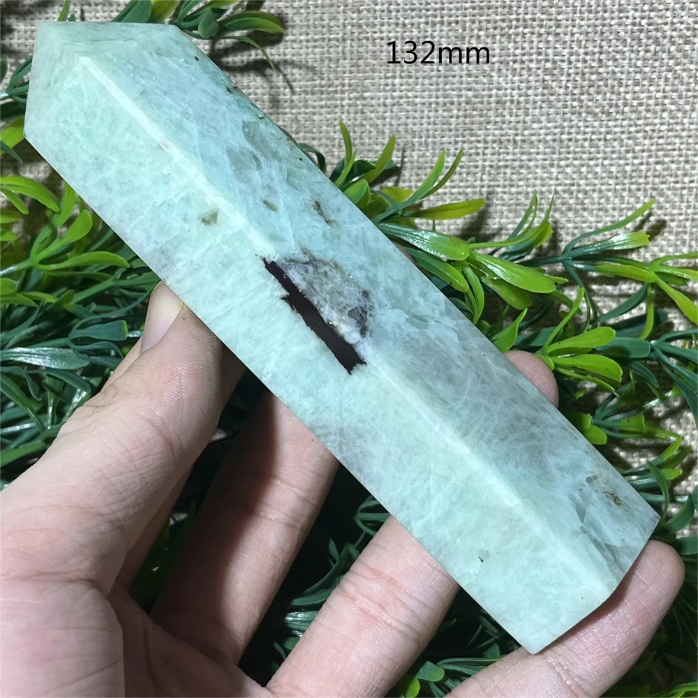 Natural Moonstone Verde Tower Point, Quartz Wand, Qualidade Crystal Stone, Reiki Beleza Minerais, Cura Espiritual, Decoração Home