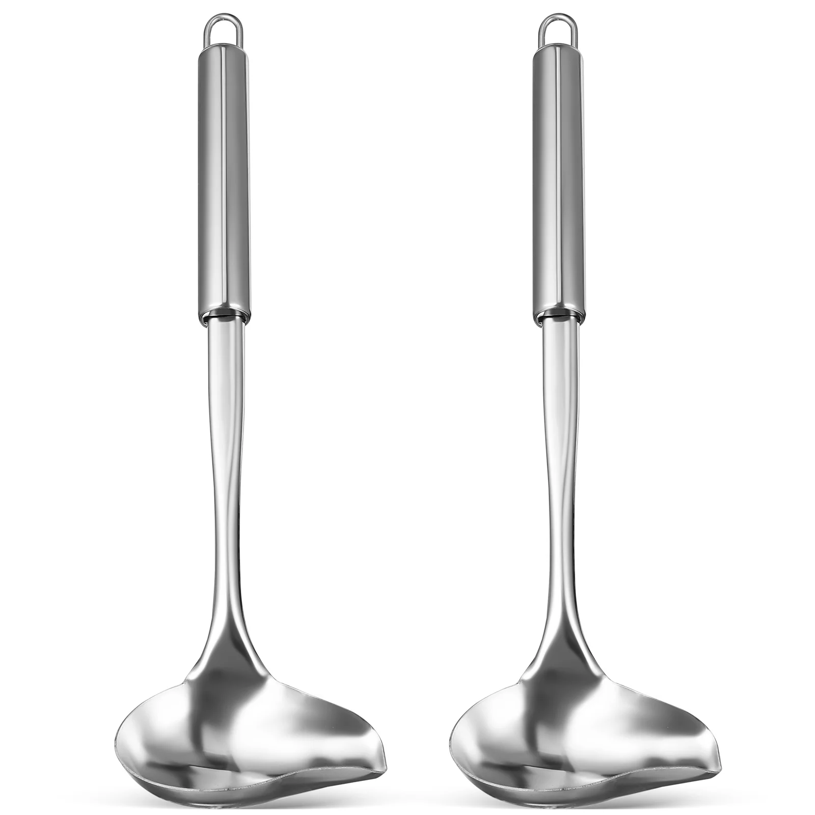 

2pcs Stainless Steel Oil Spoon Sauce Ladle Pouring Small Gravy Serving Metal Spoons Kitchen Gadgets Drizzle Dressing Soup Spoon