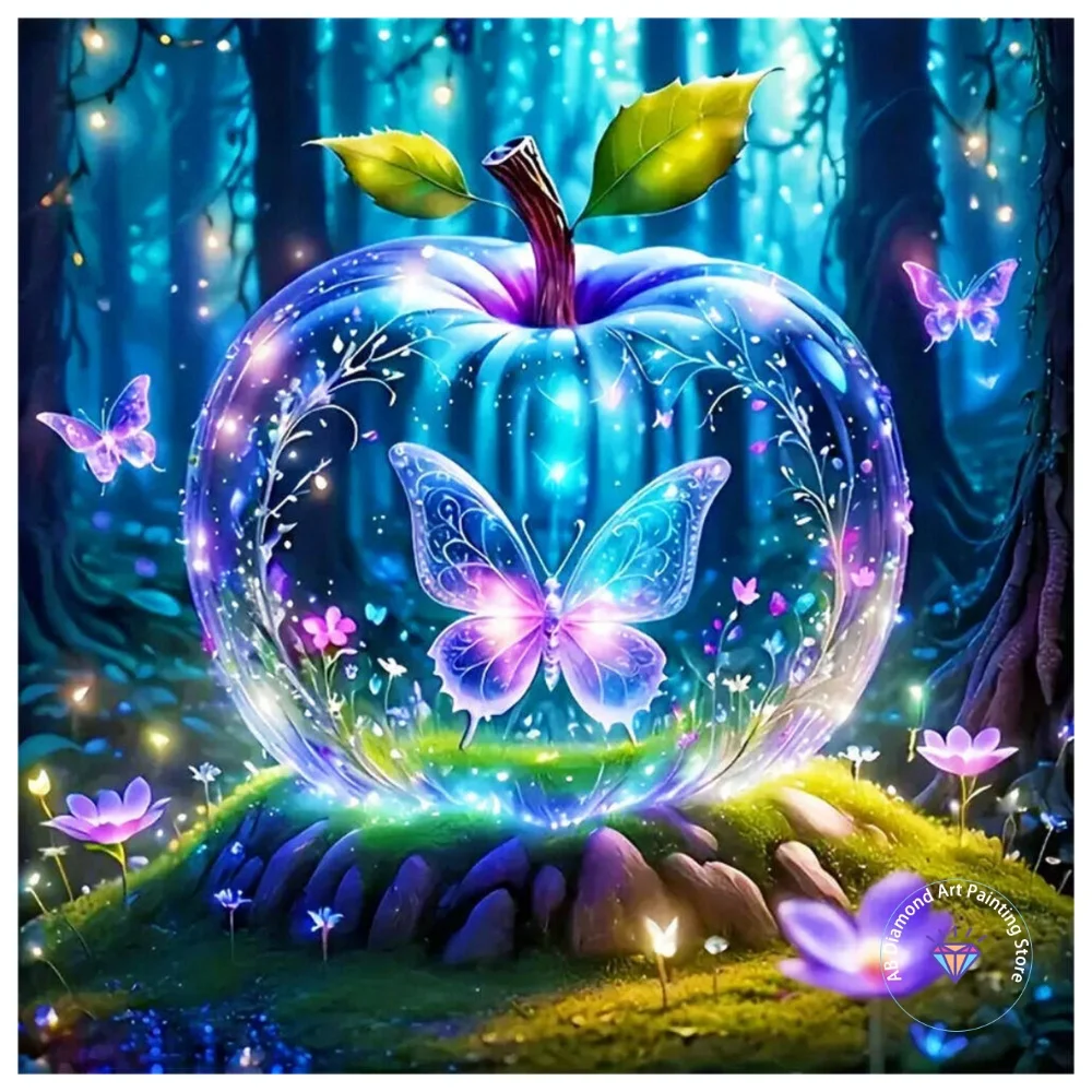 

Apple Butterfly Landscape AB Diamond Painting Kit Square Round Diamond 5D DIY Mosaic Handmade Art Exquisite Gift Home Decor